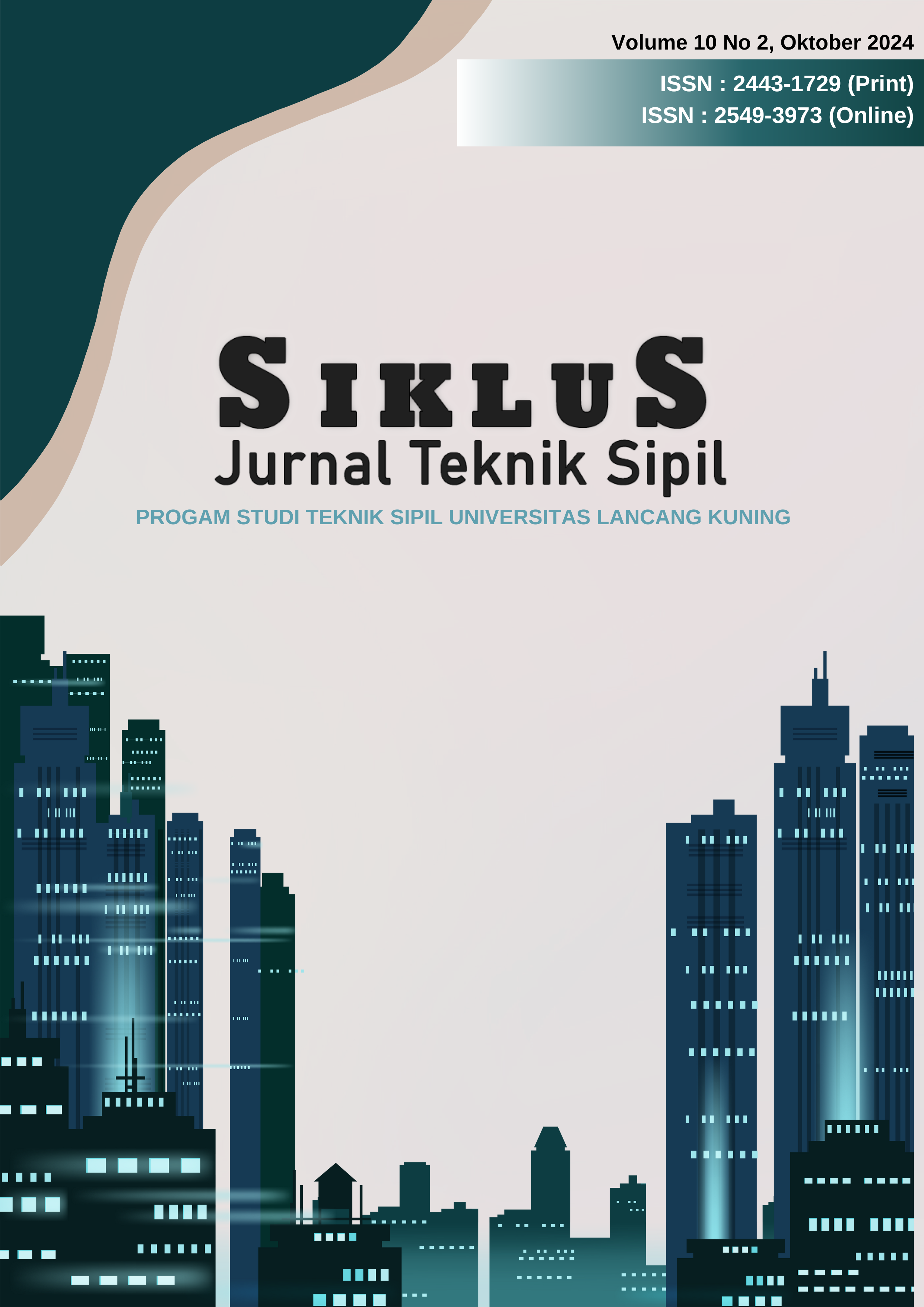 					View Vol. 10 No. 2 (2024): Siklus : Jurnal Teknik Sipil
				