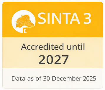 SINTA 3 Accredited until 2027 – Data as of 30 December 2025